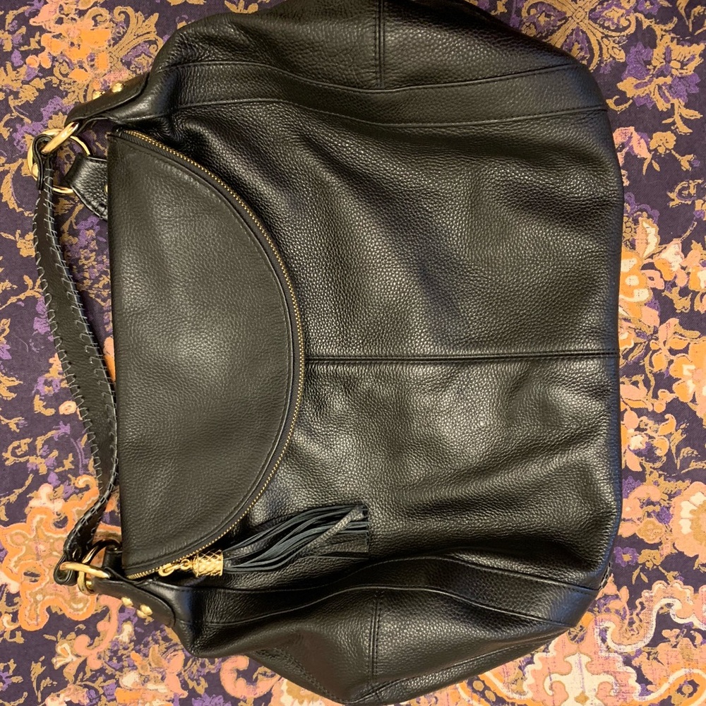 Onna Ehrlich Black Leather Shoulder Bag